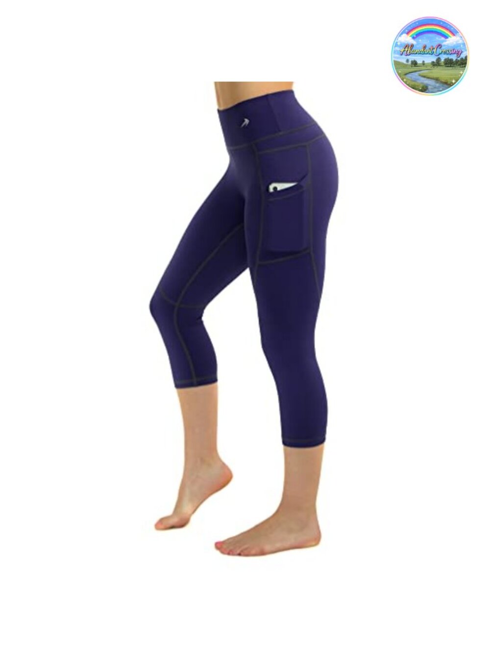 High Waisted Capri Compression Leggings with Pockets - Tummy Control Workout